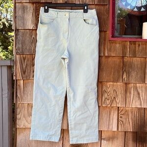 St. John Sport Stretch Denim Pastel Mint Green Pants Size 8